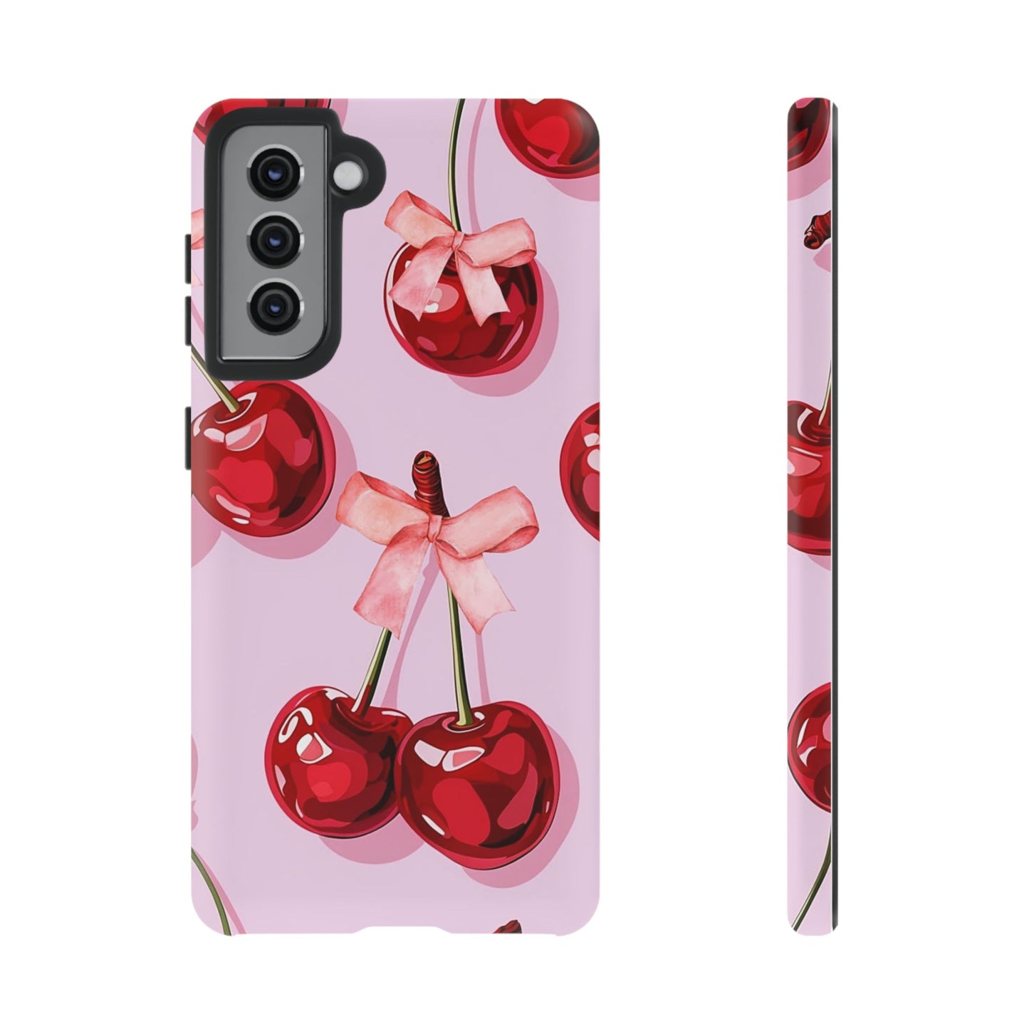 Cherry Ribbon Phone Cases for iPhone, Samsung Galaxy, and Google Pixel