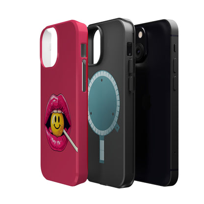 Lips & A Smiley Face Lollipop Magnetic Phone Case