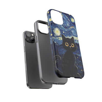 Cat under the stars, cute phone cases, Extra durable, Tough Cases, Pick your size