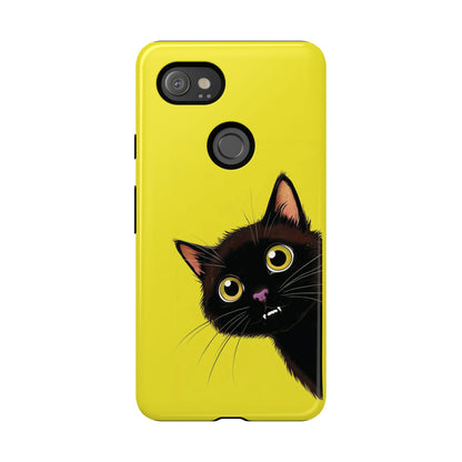 'Cute Cat' Yellow Phone Case