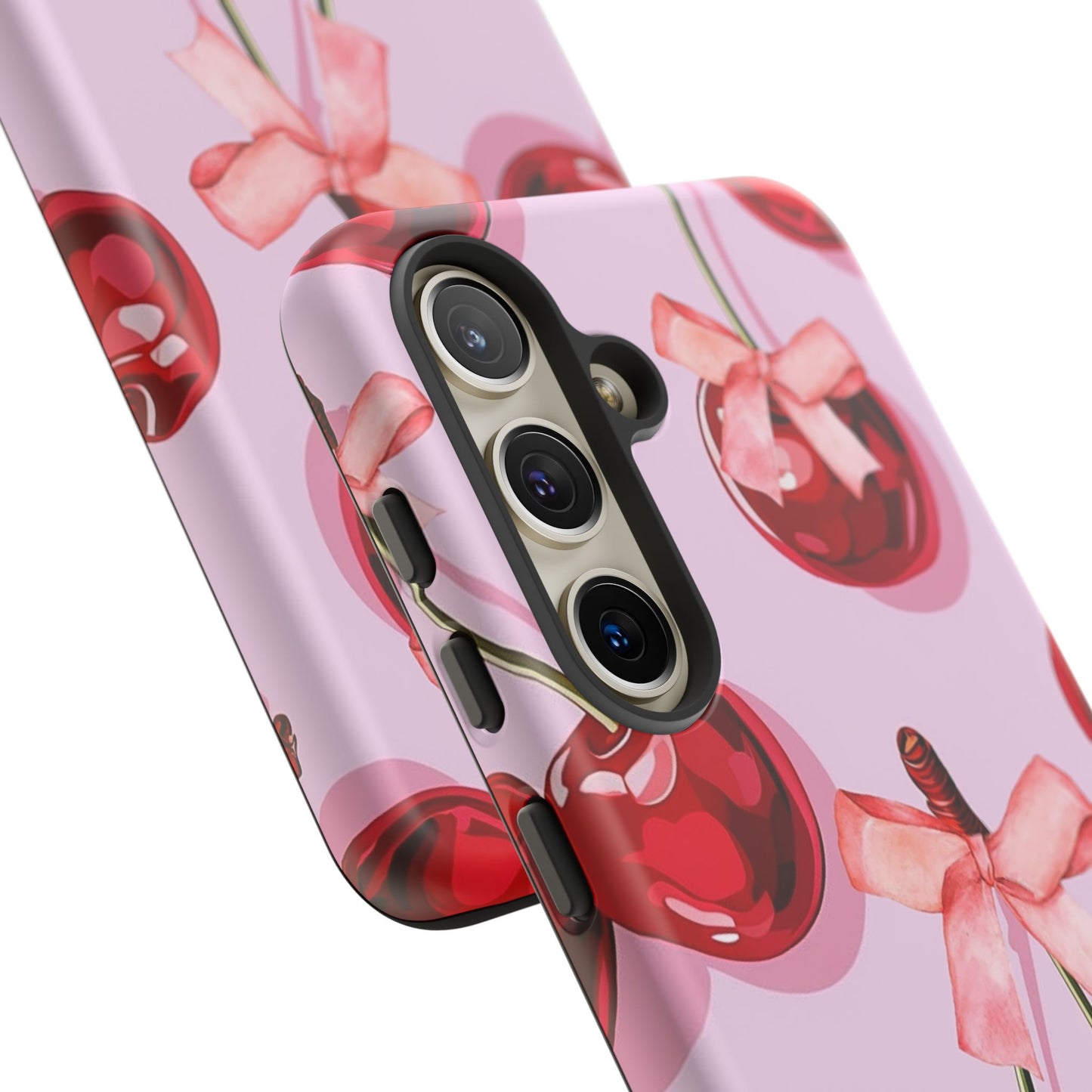 Cherry Ribbon Phone Cases for iPhone, Samsung Galaxy, and Google Pixel