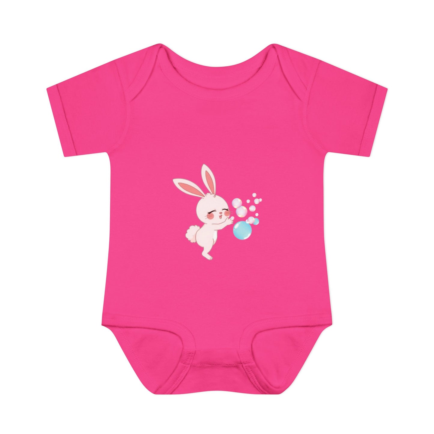 "Bunny Bubble", Infant Baby and Kid's Rib Bodysuit