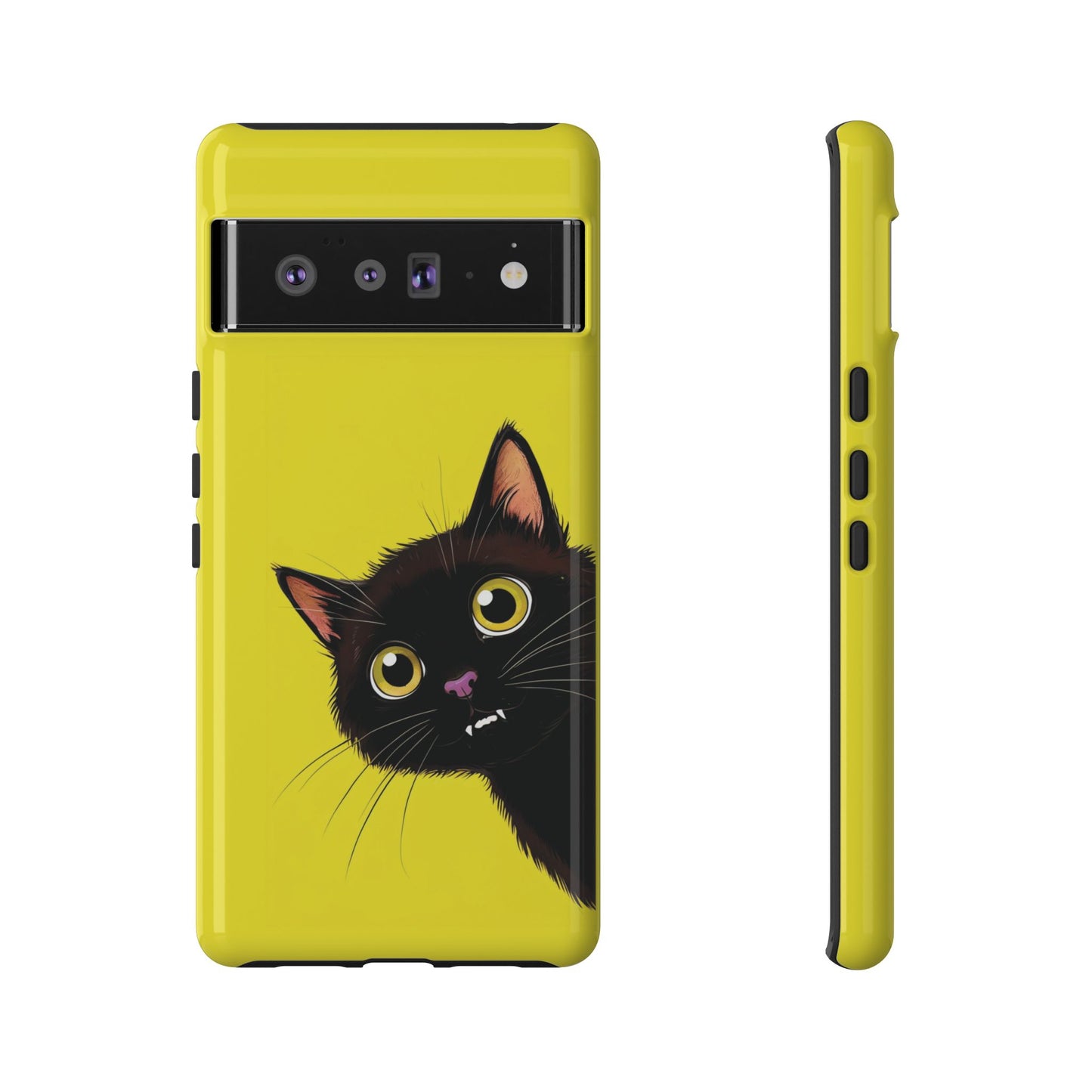 'Cute Cat' Yellow Phone Case