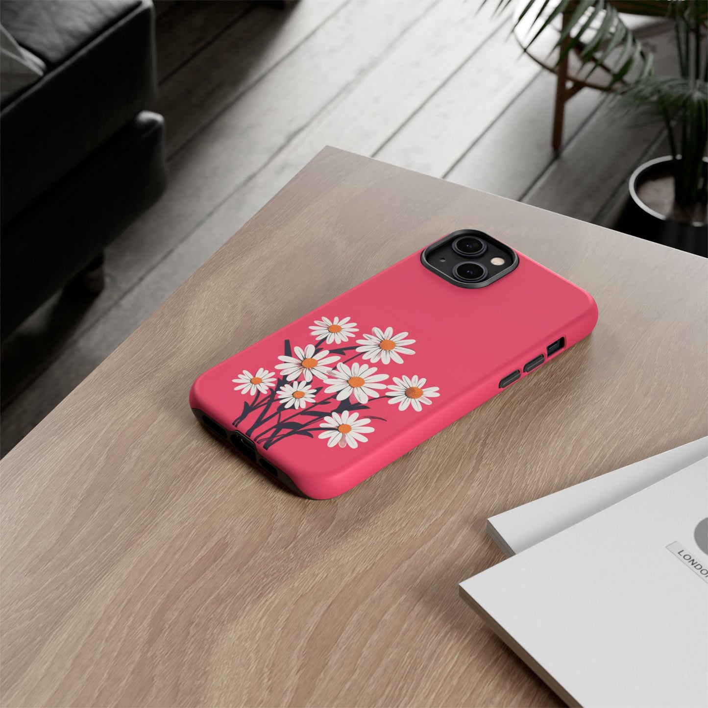 Daisy Flower Phone Case - Vibrant Pink Daisy Design