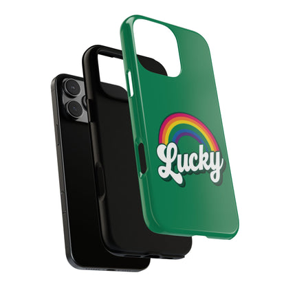 Lucky Rainbow Tough Phone Cases, iPhone, Samsung Galaxy, Google Pixel, Choose any phone model