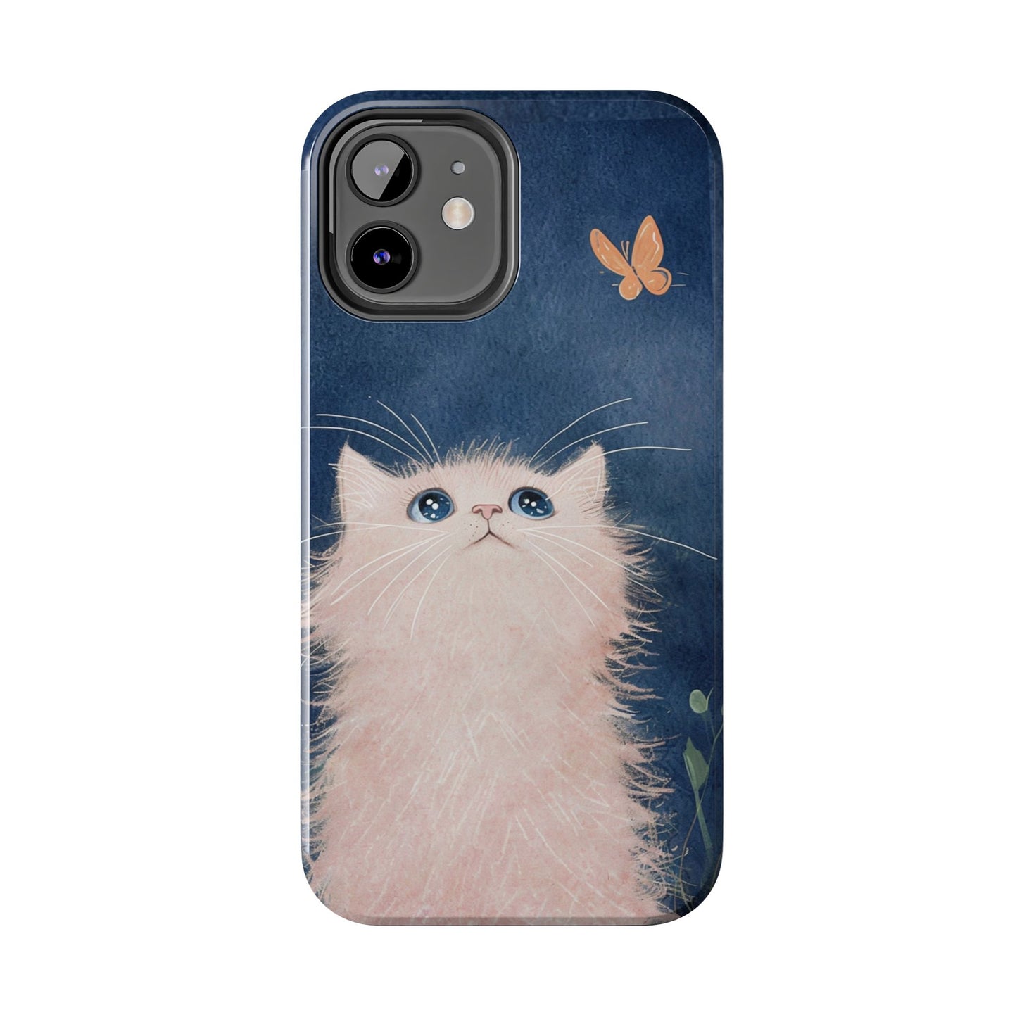 Cute Cat & Butterfly iPhone Case