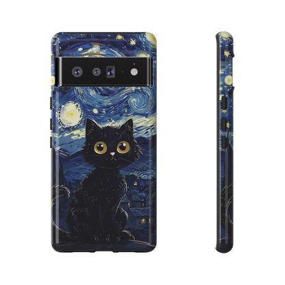 Cat under the stars, cute phone cases, Extra durable, Tough Cases, Pick your size