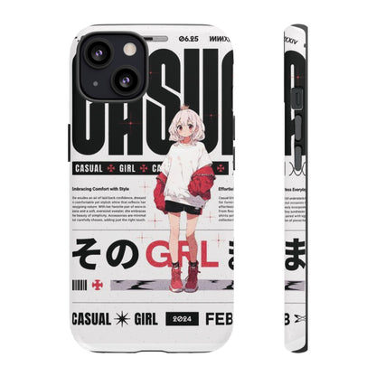 "Casual Girl" Anime Phone Cases for iPhone, Samsung Galaxy, and Google Pixel, Pick your size