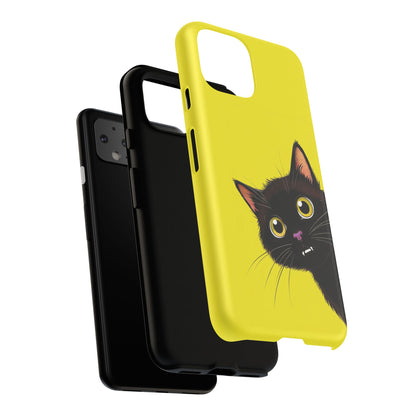 'Cute Cat' Yellow Phone Case